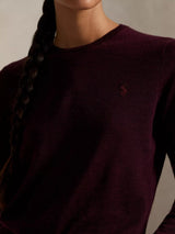 Ralph Lauren Women's Crew Neck Loose Fit Pure Wool Jumper - Burgundy - XL