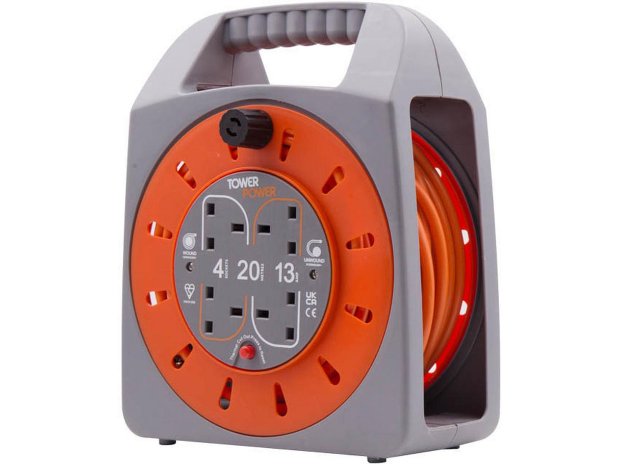 Tower Portable Power Solutions For Outdoor 4 Socket 20 Metre 13 Amp Case