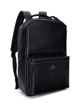 Ralph Lauren Classic Plain Leather Large Elegant Travel Backpack - Black