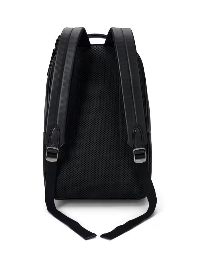 Ralph Lauren Classic Plain Leather Large Elegant Travel Backpack - Black
