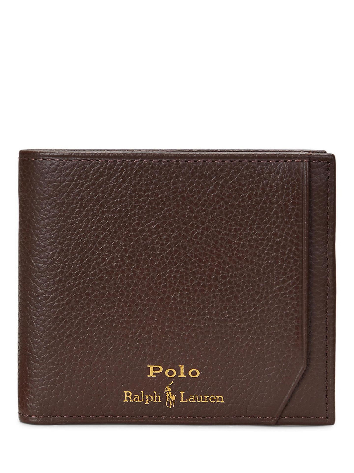 Ralph Lauren Mens Leather Foil Logo Wallet H9.5 x L10.8 cm - Dark Brown
