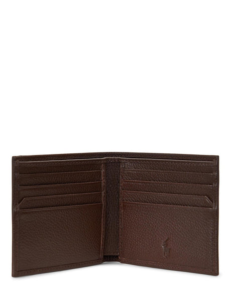 Ralph Lauren Mens Leather Foil Logo Wallet H9.5 x L10.8 cm - Dark Brown