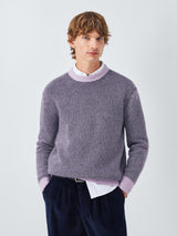 John Lewis Mens Cashmere Crew Neck Waffle Texture Jumper - Lilac - Size S