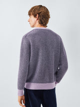 John Lewis Mens Cashmere Crew Neck Waffle Texture Jumper - Lilac - Size S