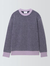 John Lewis Mens Cashmere Crew Neck Waffle Texture Jumper - Lilac - Size S