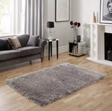 John Lewis Rhapsody Shaggy Wool Blend Rug L230 x W160cm - Silver - Kazoop 