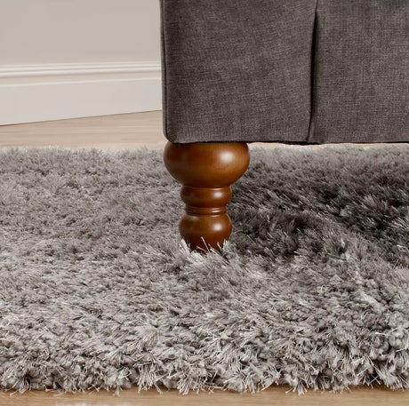 John Lewis Rhapsody Shaggy Wool Blend Rug L230 x W160cm - Silver - Kazoop 