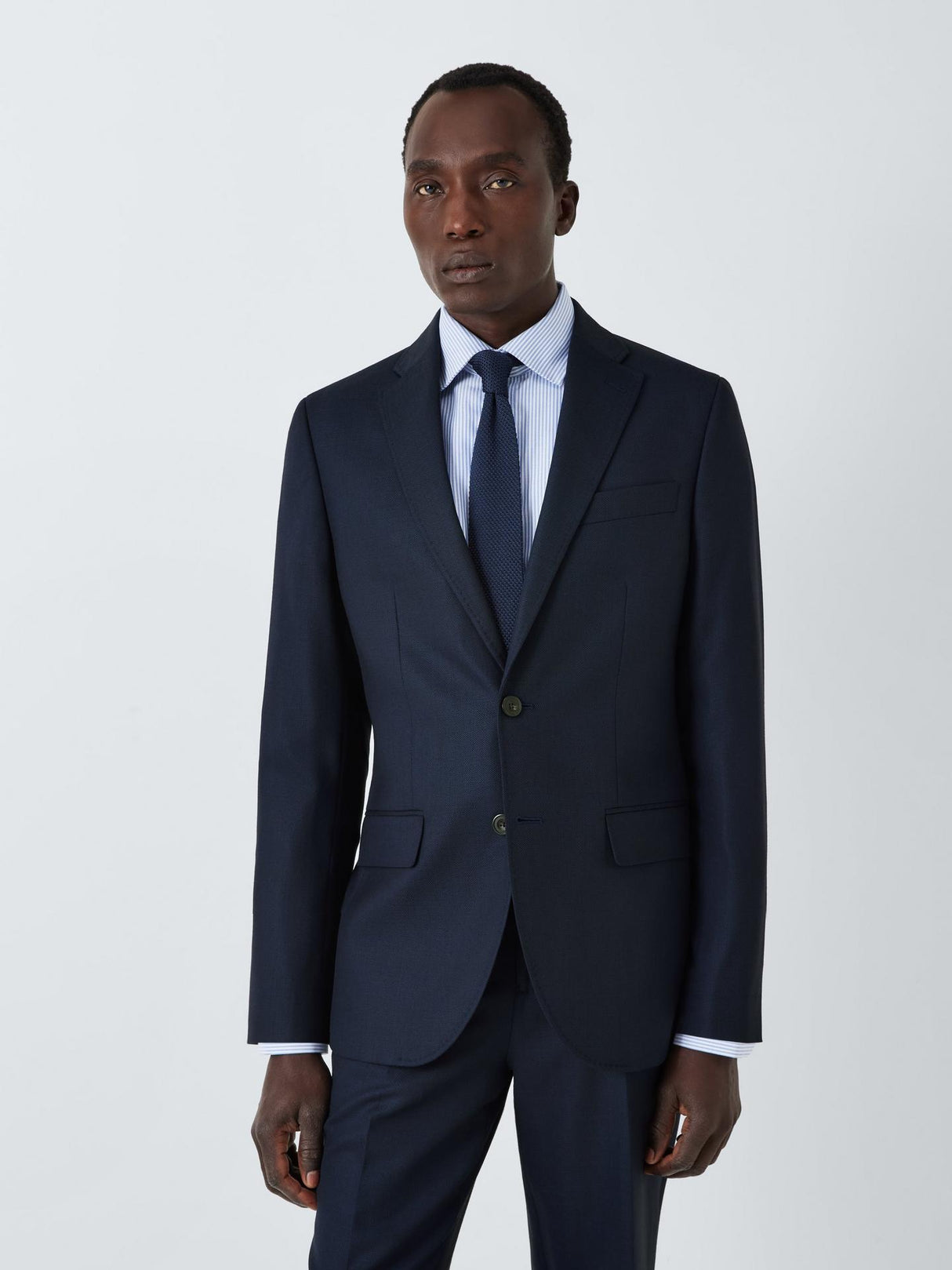 John Lewis Super 100's Birdseye Wool Regular Suit Blazer Navy - Size 38R