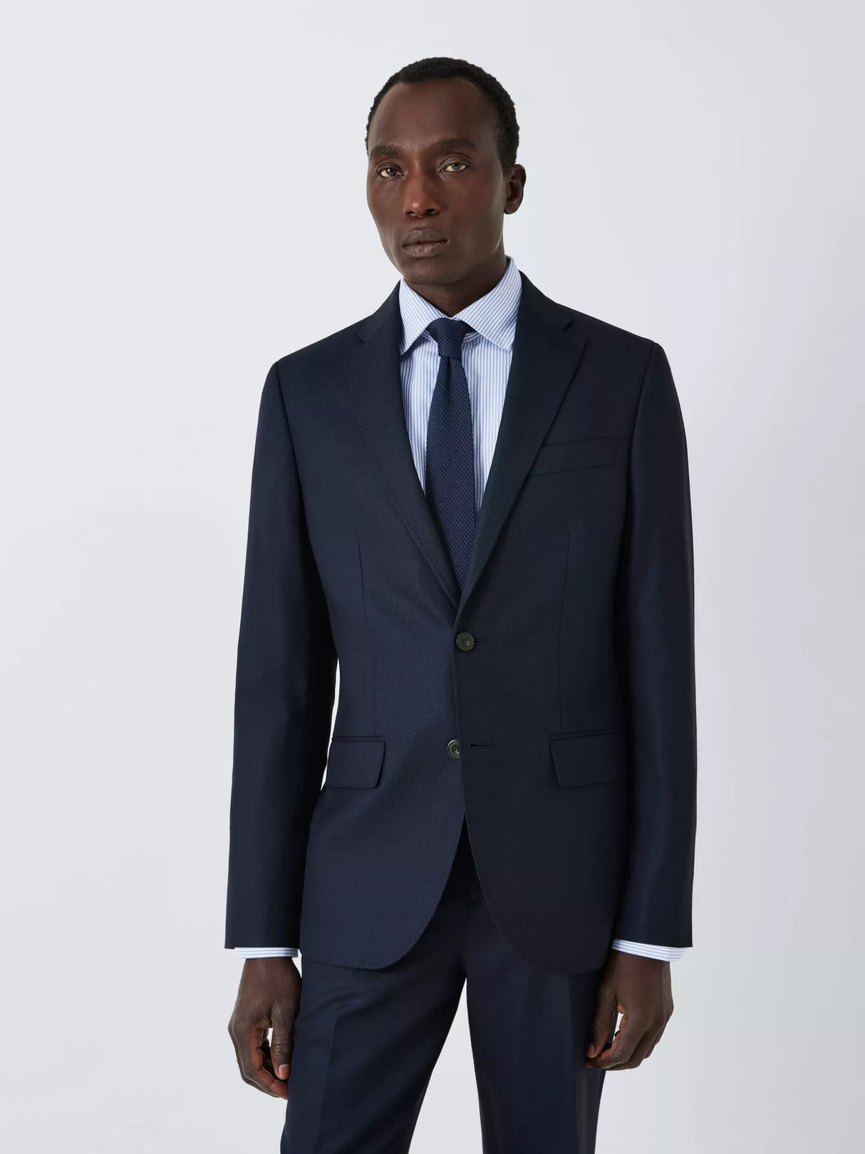 John Lewis Men's Super 100's Birdseye Wool Regular Suit Blazer - Navy - 42R