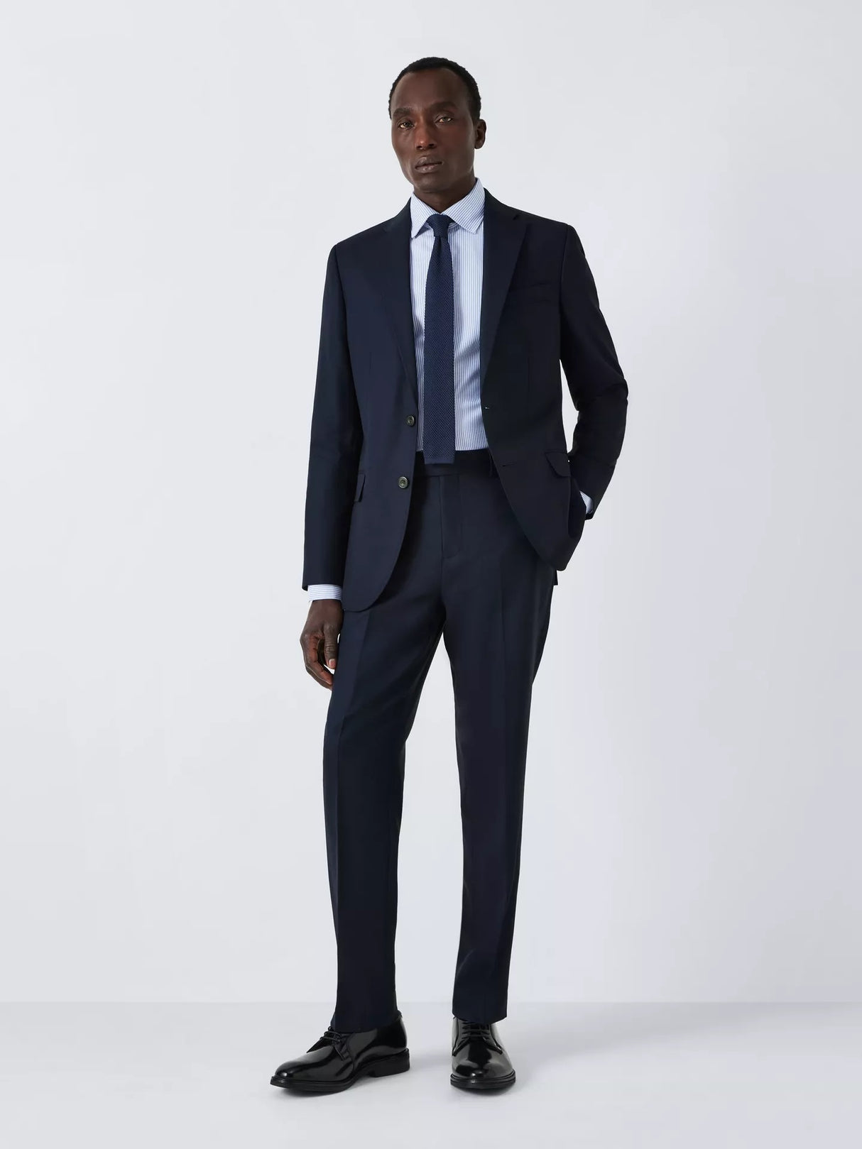 John Lewis Men's Super 100's Birdseye Wool Regular Suit Blazer - Navy - 42R