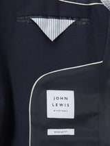John Lewis Men's Super 100's Birdseye Wool Regular Suit Blazer - Navy - 42R