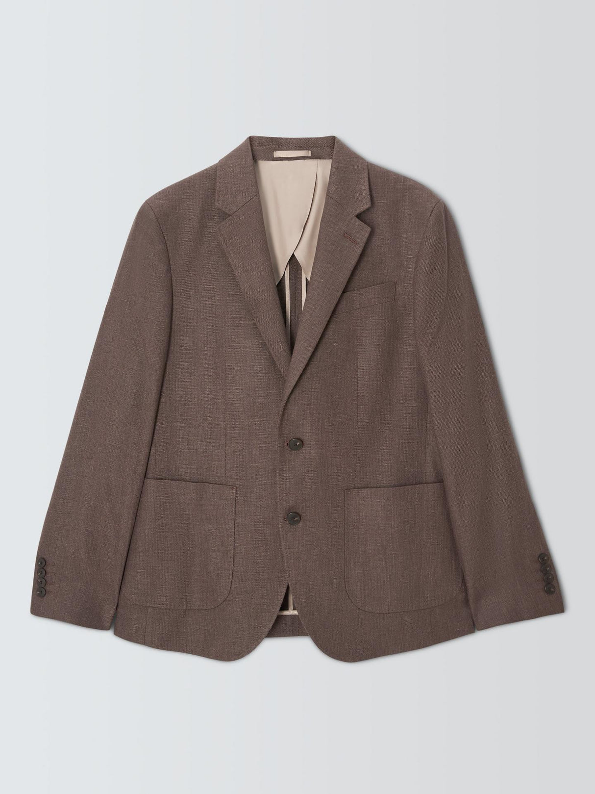 John Lewis Mens Newton Linen Relaxed Fit Tailored Jacket Brown - Size 44R