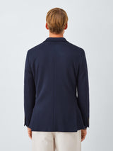 John Lewis Mens Single Breasted Cotton Blend Knit Blazer - Navy - Size 38R
