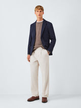 John Lewis Men's Single Breasted Cotton Blend Knit Blazer - Size 44R Navy