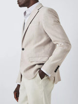 John Lewis Men's Stoford Herringbone Regular Fit Blazer - Natural - 42R