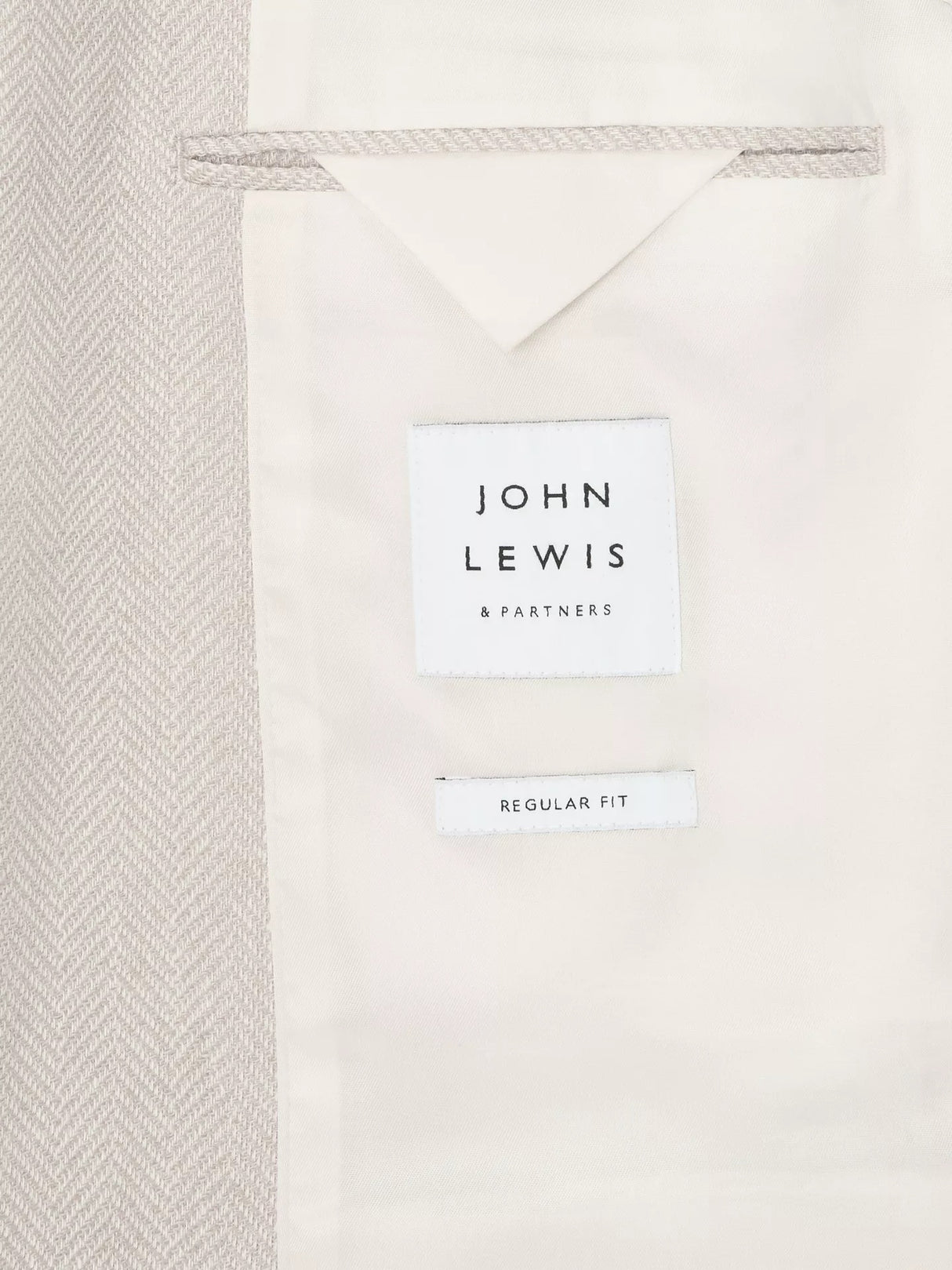 John Lewis Men's Stoford Herringbone Regular Fit Blazer - Natural - 42R