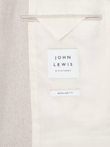 John Lewis Men's Stoford Herringbone Regular Fit Blazer - Natural - 42R