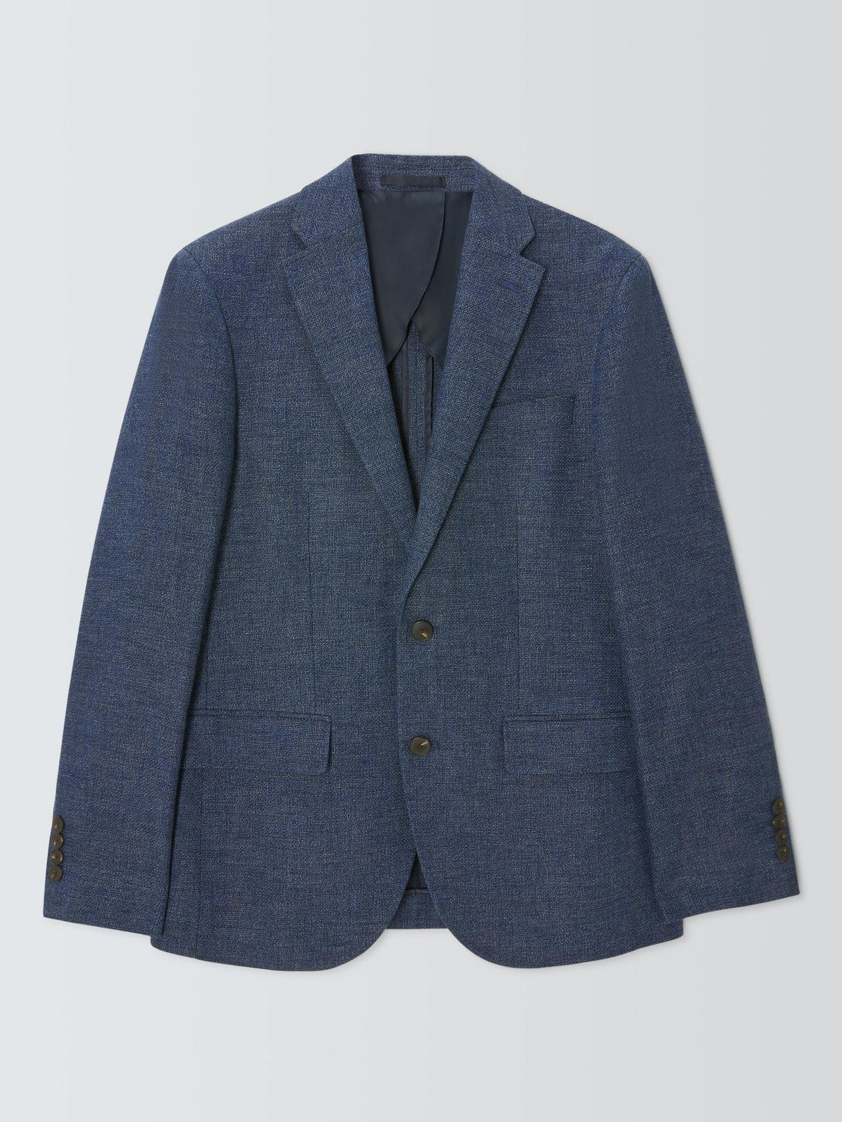 John Lewis Caston Single Breasted Regular Fit Linen Blend Blazer - Navy  44R