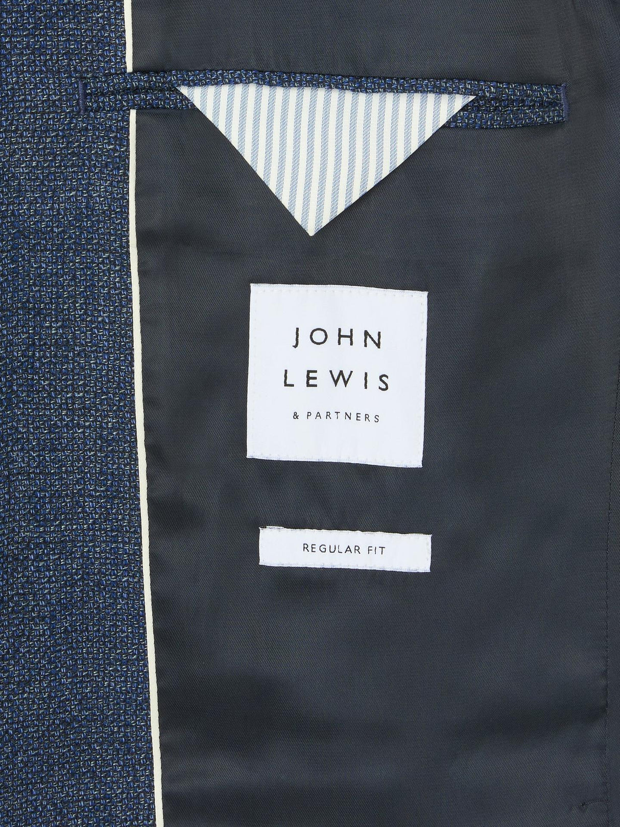 John Lewis Caston Single Breasted Regular Fit Linen Blend Blazer - Navy  44R