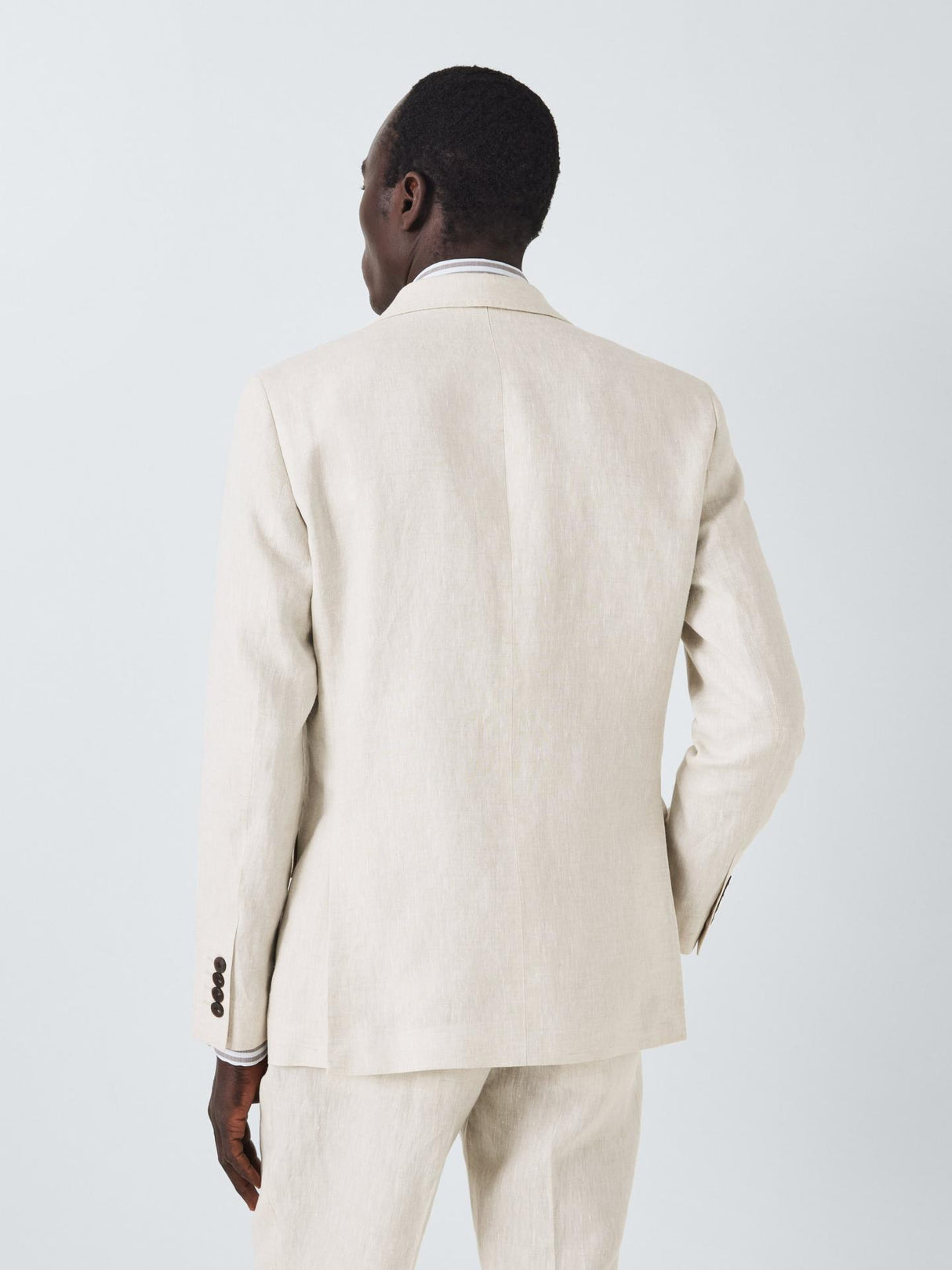 John Lewis Lenham Linen Single Breasted Regular Fit Suit Jacket Stone - 44R