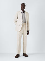 John Lewis Lenham Linen Single Breasted Regular Fit Suit Jacket Stone - 44R