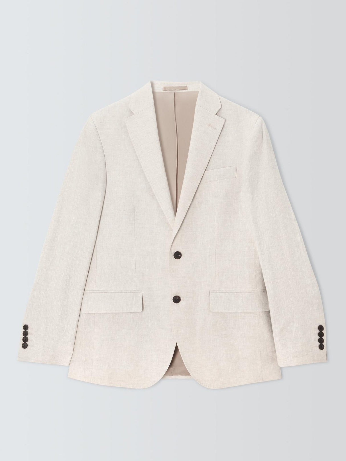 John Lewis Lenham Linen Single Breasted Regular Fit Suit Jacket Stone - 44R