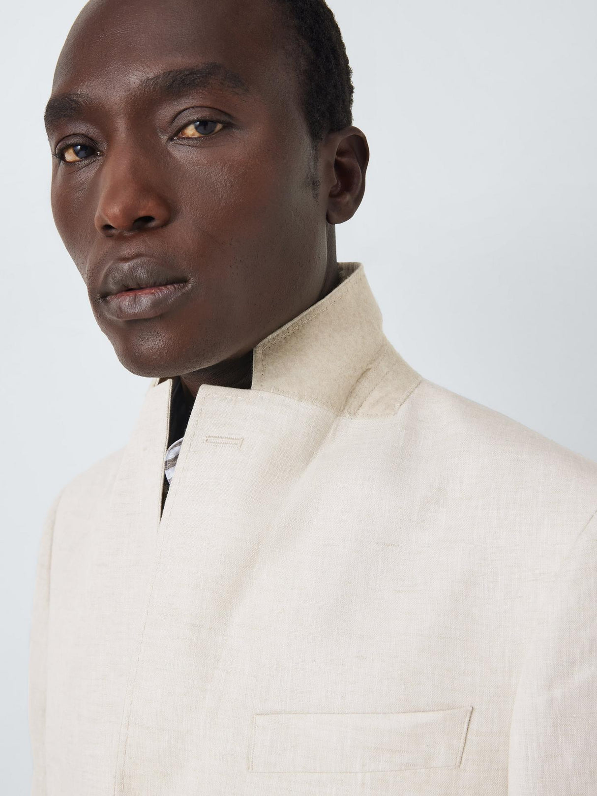 John Lewis Lenham Linen Single Breasted Regular Fit Suit Jacket Stone - 44R