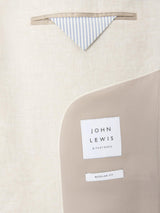 John Lewis Lenham Linen Single Breasted Regular Fit Suit Jacket Stone - 44R