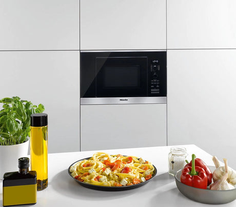 Miele M6032 ContourLine Built-In Microwave Oven with Grill - Clean Steel - Kazoop 