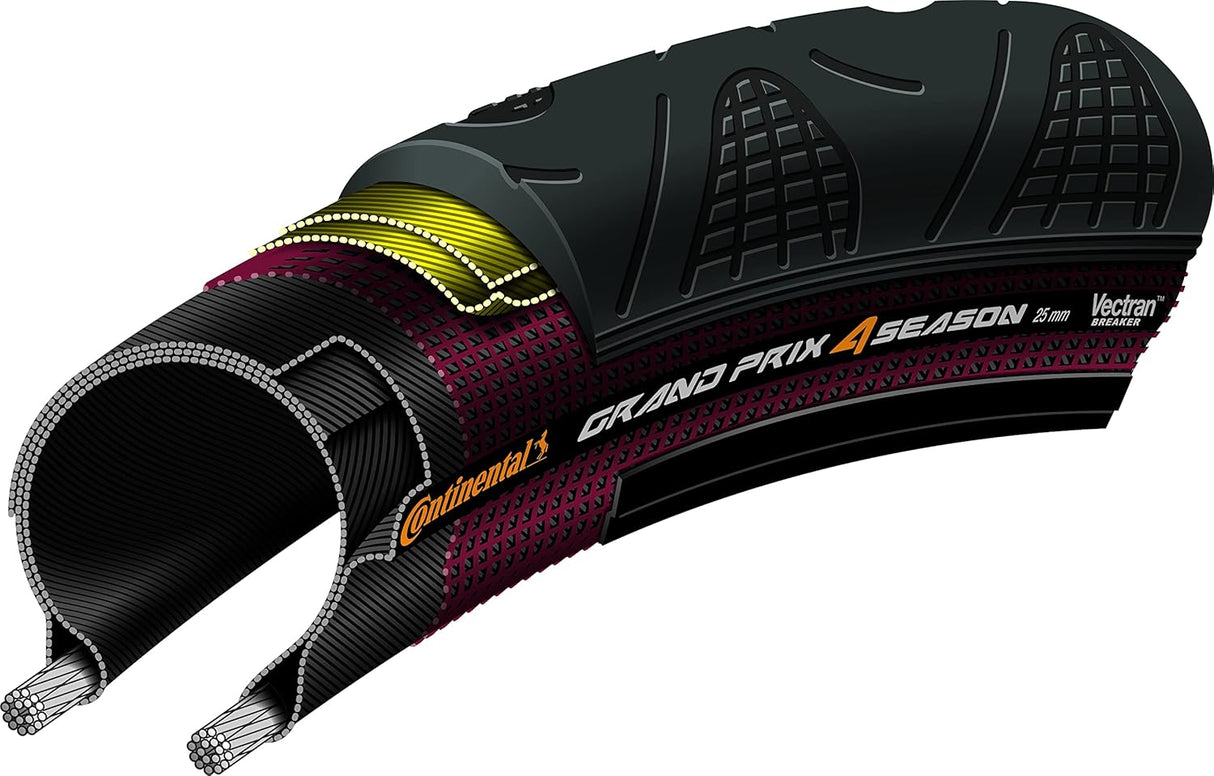 Continental Grand Prix 4 Season Foldable Bike Tyre 28'' 700x32c - Black