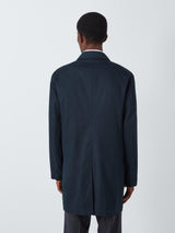 John Lewis Mens Regular Fit Cotton Blend Button City Mac Navy - Size Large