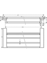 Hansgrohe AddStoris Wall-Mounted Towel Rack H7.2 x W64.8 x D24.8cm - Chrome