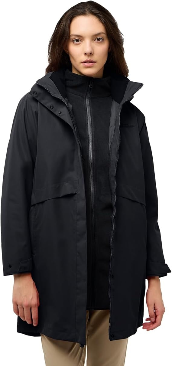 Jack Wolfskin Womens Baylight 3-in-1 Waterproof Insulated Jacket - Black - S