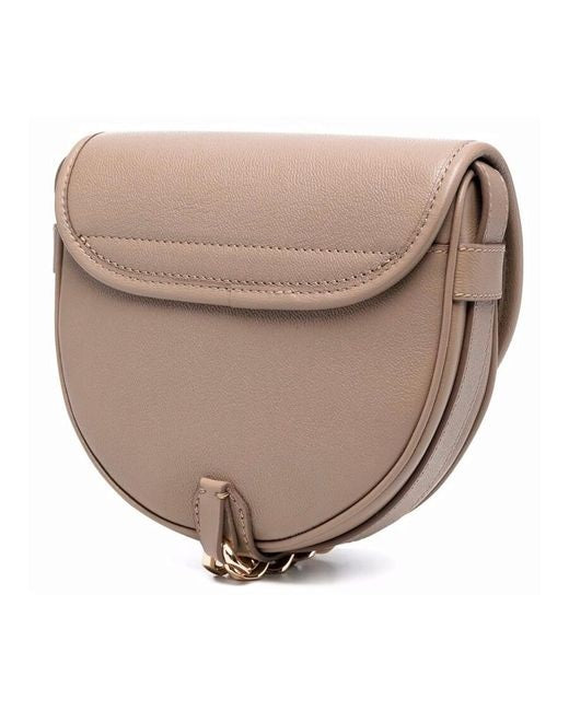 See by Chloé Mara Saddle Small Textured Leather Shoulder Bag - Motty Gray