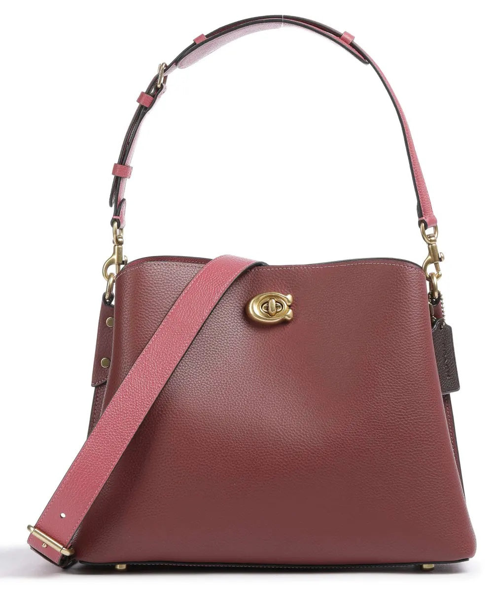 Coach Women's Willow Grained Leather Crossbody Shoulder Bag - Dark Wine