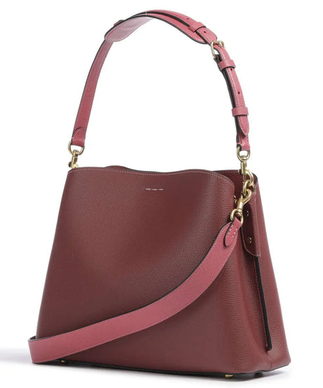 Coach Women's Willow Grained Leather Crossbody Shoulder Bag - Dark Wine