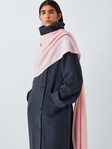 John Lewis Womens 100% Warming Cashmere Large Wrap H220 x W60 - Light Pink