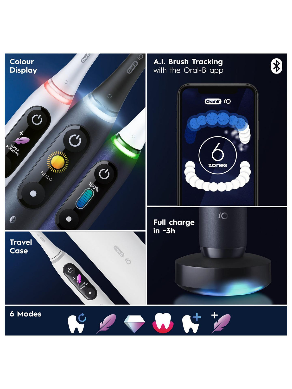 Oral B ORAIO8VL Special Edition iO 8 Bluetooth Electric Toothbrush - Violet