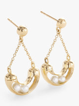 John Lewis Bright Young Gems Limited Edition Smile 9ct Pearl Earrings - Gold