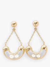 John Lewis Bright Young Gems Limited Edition Smile 9ct Pearl Earrings - Gold