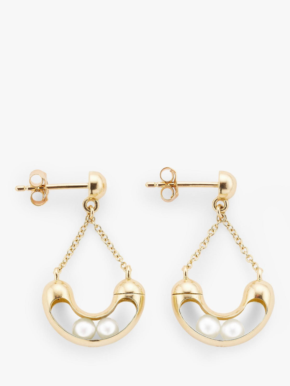 John Lewis Bright Young Gems Limited Edition Smile 9ct Pearl Earrings - Gold