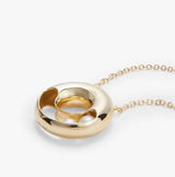 John Lewis Bright Young Gems Smile 9ct Gold Pearl Circle Pendant Necklace