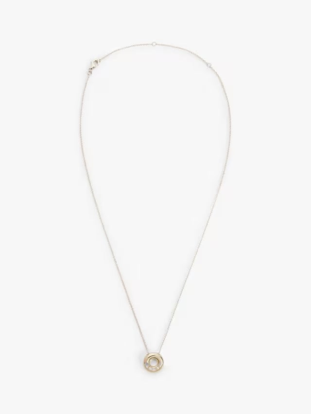 John Lewis Bright Young Gems Smile 9ct Gold Pearl Circle Pendant Necklace