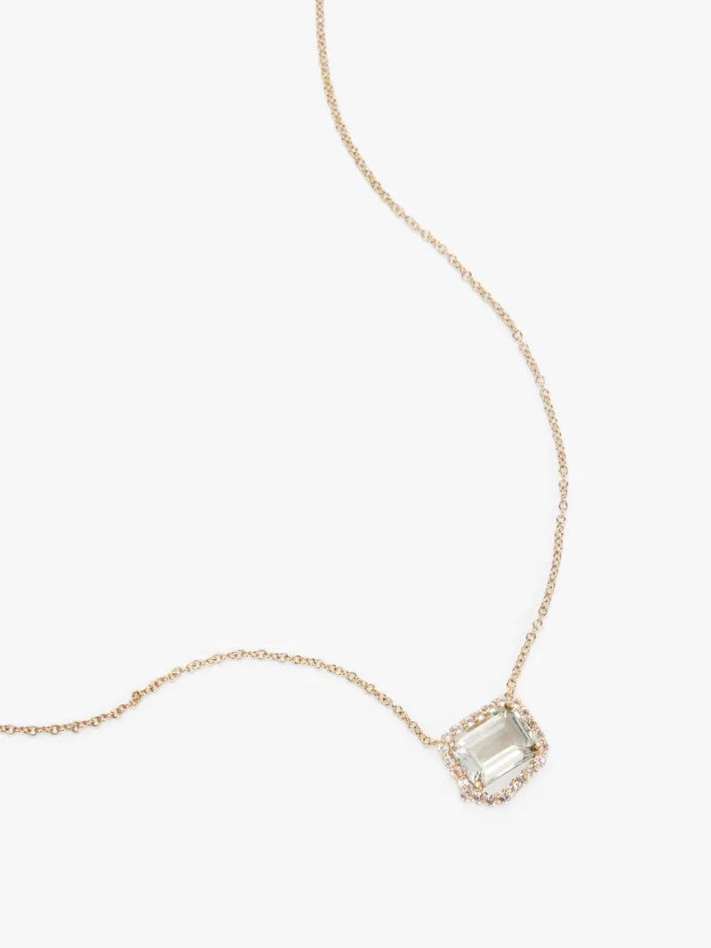 John Lewis Bright Gems Gold Green Amethyst & White Topaz Pendant Necklace