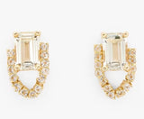 John Lewis Bright Young Gems 9ct Gold Amethyst & White Topaz Stud Earrings