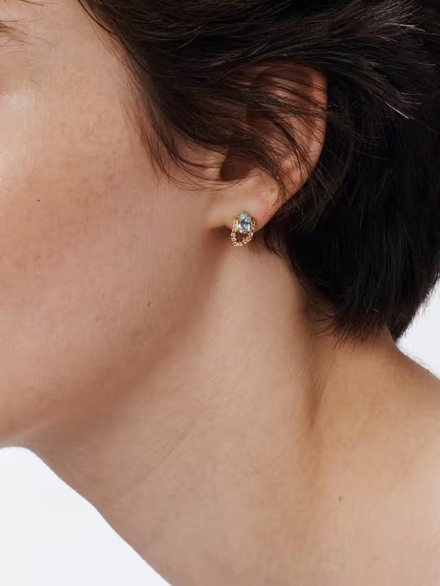 John Lewis Bright Young Gems Limited Edition 9ct Gold Topaz Stud Earrings
