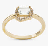 John Lewis Bright Young Gems 9ct Gold Green Amethyst & White Topaz Ring - P