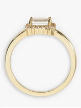 John Lewis Bright Young Gems 9ct Gold Green Amethyst & White Topaz Ring - P
