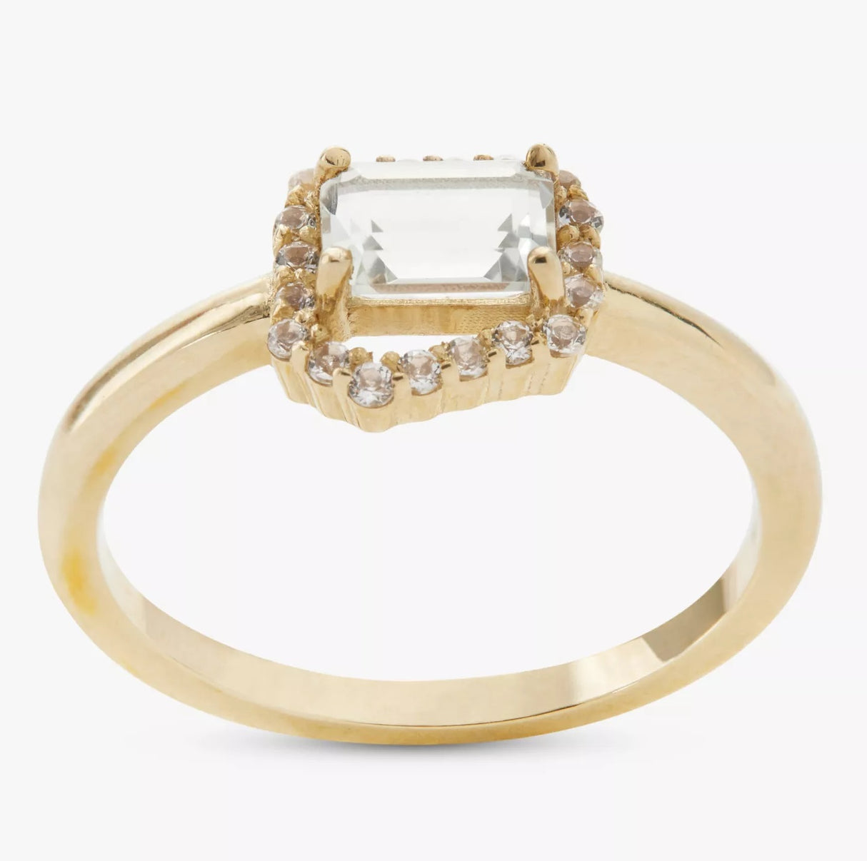John Lewis Bright Gems Gold Green Amethyst & White Topaz Cocktail Ring - N