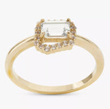 John Lewis Bright Gems Gold Green Amethyst & White Topaz Cocktail Ring - N